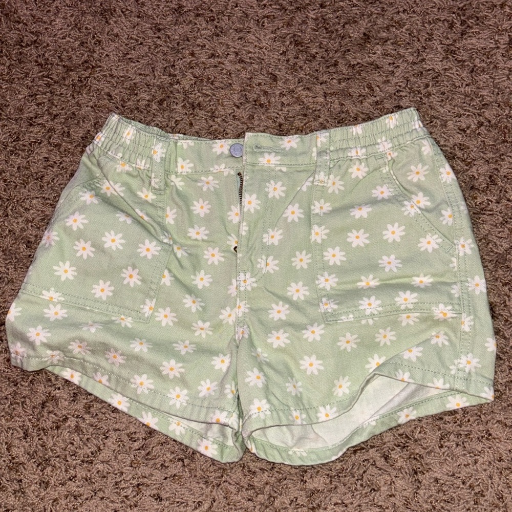 Green Girls Floral Shorts
